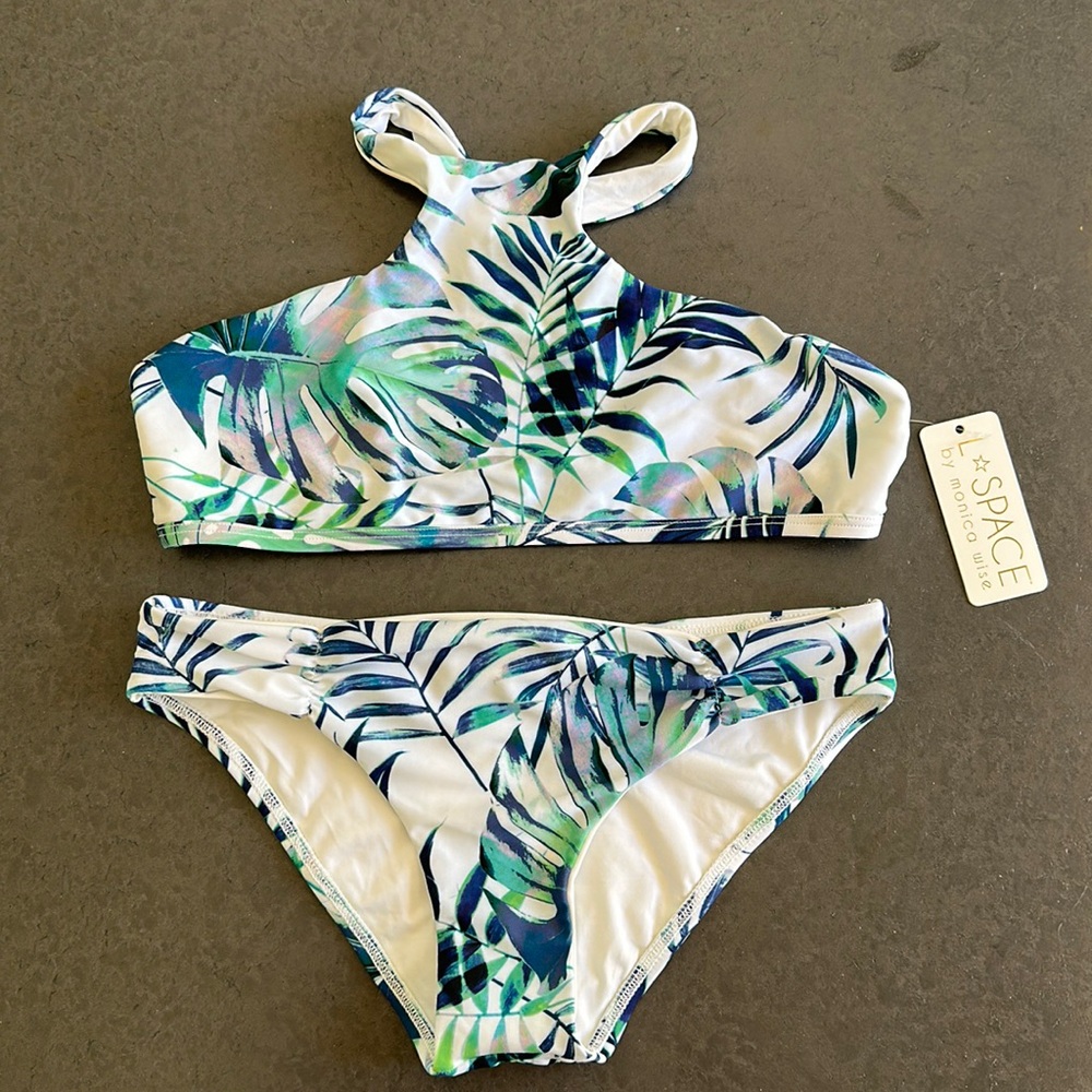 NWT L*Space Leaf Print Bikini Set